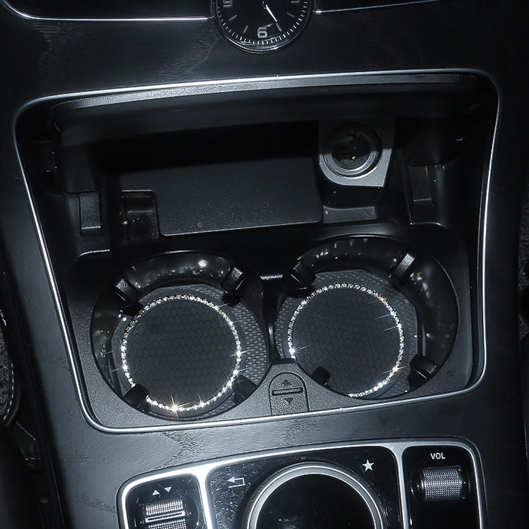 Car Universal Diamond Honeycomb Water Coaster Car Anti-Slip Mat(Black Purple Diamond) by buy2fix