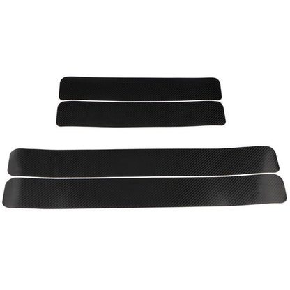 5 Sets Car Threshold Carbon Fiber Sticker Car Door Scratch Strip Anti-Kick Film Protective Pad Threshold Strip, Colour: 4 PCS / Set 4D Black by buy2fix