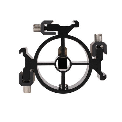 2 PCS Round Field 3 Triple Head Hot Shoe Mount Adapter Flash Holder Bracket Light Stand Holder - Other Accessories by buy2fix | Online Shopping UK | buy2fix
