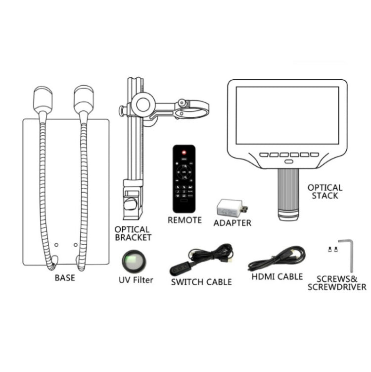 7 Inch 3D Digital Microscope Industrial Overhaul, Watch And Jewelry Appraiser(EU Plug) - Detection Jewelry by buy2fix | Online Shopping UK | buy2fix