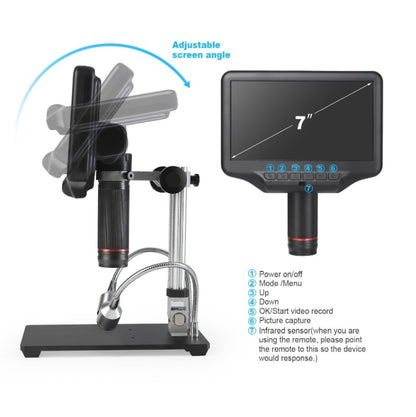 7 Inch 3D Digital Microscope Industrial Overhaul, Watch And Jewelry Appraiser(EU Plug) - Detection Jewelry by buy2fix | Online Shopping UK | buy2fix