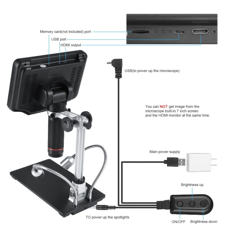 7 Inch 3D Digital Microscope Industrial Overhaul, Watch And Jewelry Appraiser(EU Plug) - Detection Jewelry by buy2fix | Online Shopping UK | buy2fix