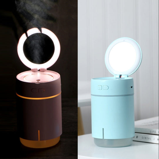 K005 Mini humidificateur USB de miroir de maquillage de lumière de remplissage de LED hydratant portatif (rose)