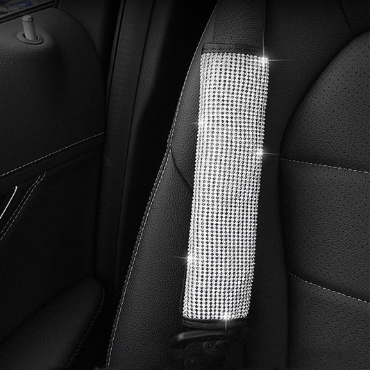 2 PCS Car Diamond-Studded Interior Products Personalized Protective Sleeve Shoulder Guard by buy2fix