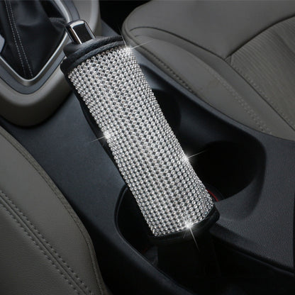 2 PCS Car Diamond-Studded Interior Products Personalized Protective Sleeve Handbrake Cover by buy2fix