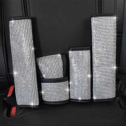 2 PCS Car Diamond-Studded Interior Products Personalized Protective Sleeve Gear Cover by buy2fix