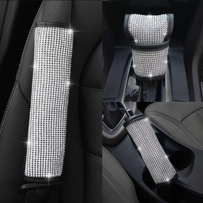 2 PCS Car Diamond-Studded Interior Products Personalized Protective Sleeve Gear Cover by buy2fix