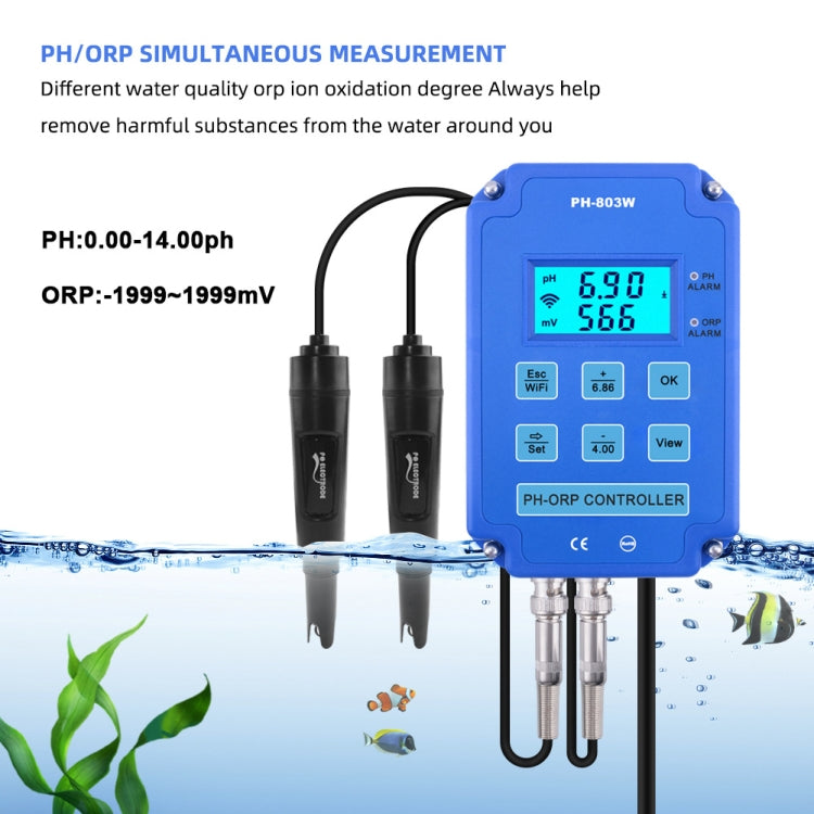 KL-803W Mobile Phone WIFI Monitoring Digital Acid-Base And Redox Controller Household PH Meter, EU Plug - PH & Moisture Meter by buy2fix | Online Shopping UK | buy2fix