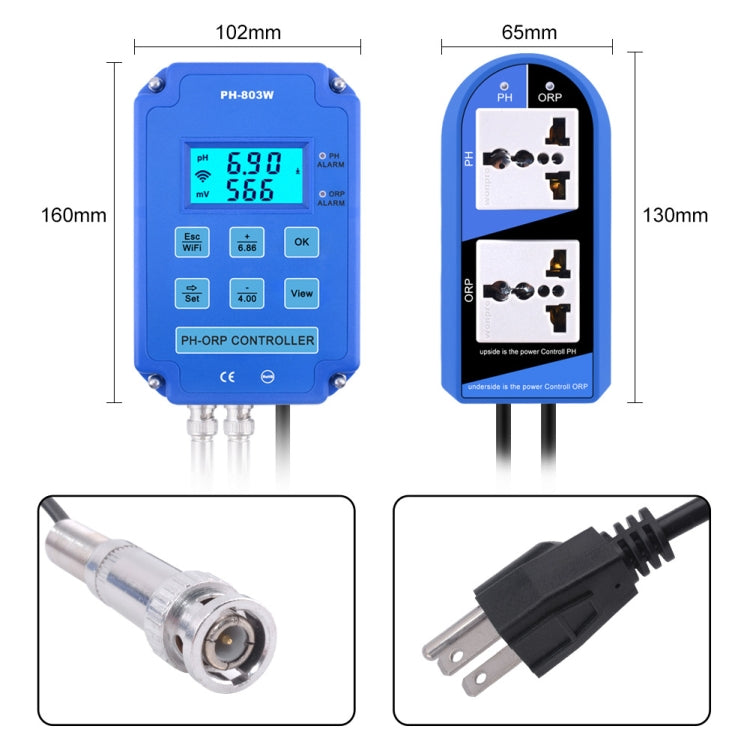 KL-803W Mobile Phone WIFI Monitoring Digital Acid-Base And Redox Controller Household PH Meter, EU Plug - PH & Moisture Meter by buy2fix | Online Shopping UK | buy2fix