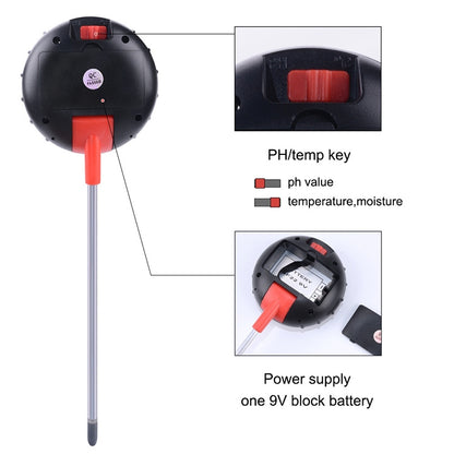 Five-In-One Soil Meter PH Humidity Temperature Photometry Detector PH Photometry Multifunctional Detector - PH & Moisture Meter by buy2fix | Online Shopping UK | buy2fix