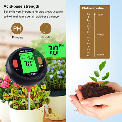 Five-In-One Soil Meter PH Humidity Temperature Photometry Detector PH Photometry Multifunctional Detector - PH & Moisture Meter by buy2fix | Online Shopping UK | buy2fix
