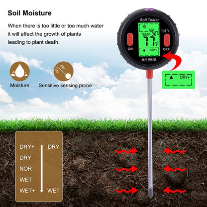 Five-In-One Soil Meter PH Humidity Temperature Photometry Detector PH Photometry Multifunctional Detector - PH & Moisture Meter by buy2fix | Online Shopping UK | buy2fix