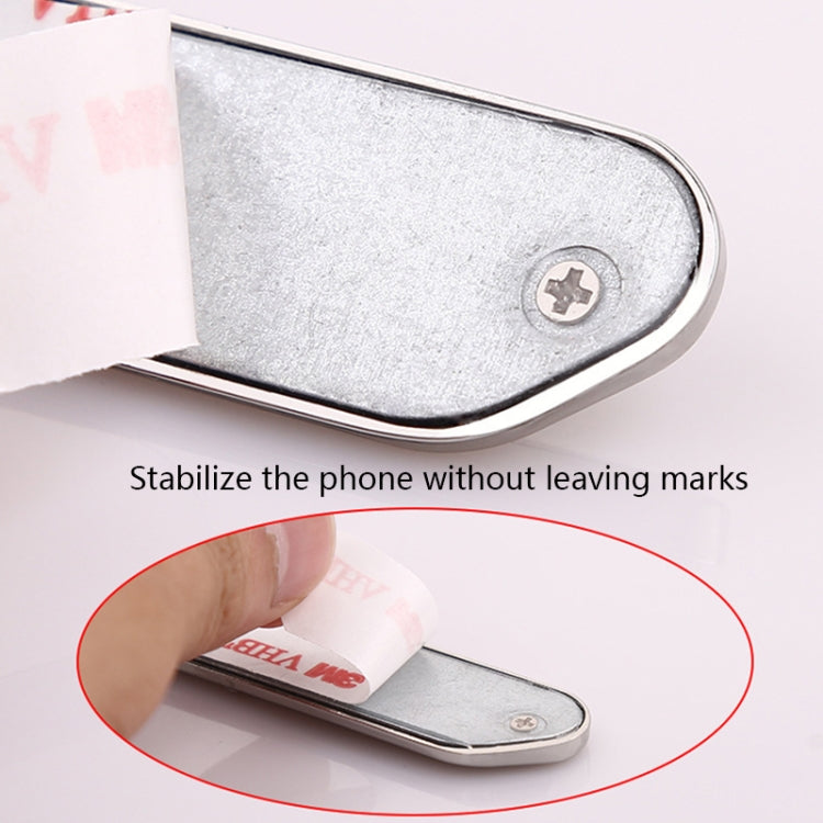 F601 4 PCS One Word Long Magnet Car Bracket Car Navigation Lazy Magnetic Metal Bracket(Rounded Silver) by buy2fix