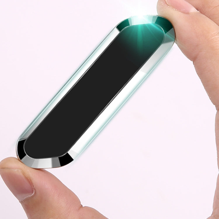 F601 4 PCS One Word Long Magnet Car Bracket Car Navigation Lazy Magnetic Metal Bracket(Rounded Silver) by buy2fix