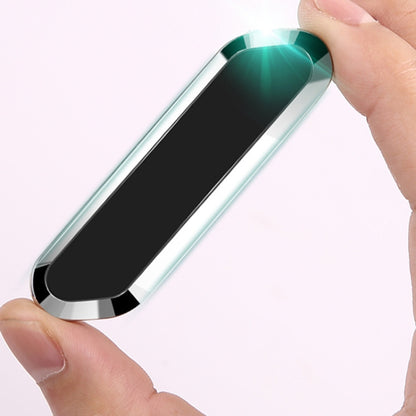 F601 4 PCS One Word Long Magnet Car Bracket Car Navigation Lazy Magnetic Metal Bracket(Rounded Silver) by buy2fix