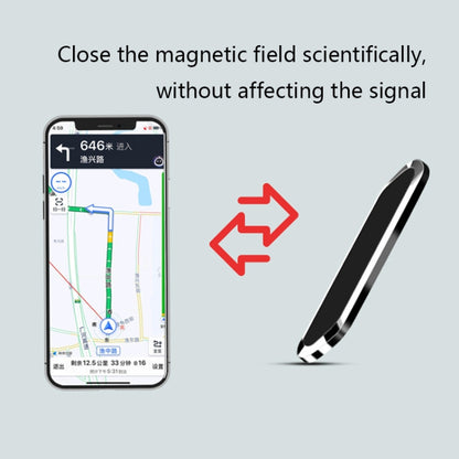 F601 4 PCS One Word Long Magnet Car Bracket Car Navigation Lazy Magnetic Metal Bracket(Rounded Silver) by buy2fix