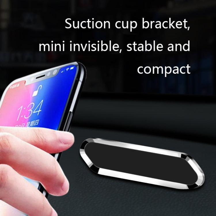 F601 4 PCS One Word Long Magnet Car Bracket Car Navigation Lazy Magnetic Metal Bracket(Rounded Silver) by buy2fix
