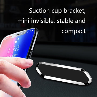 F601 4 PCS One Word Long Magnet Car Bracket Car Navigation Lazy Magnetic Metal Bracket(Rounded Silver) by buy2fix