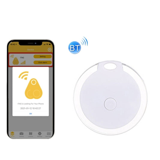2 PCS  HYC-05 Round Bluetooth Anti-Lost Device Mobile Phone Key Two-Way Object Finding Alarm( White) - Anti-lost Alarm by buy2fix | Online Shopping UK | buy2fix
