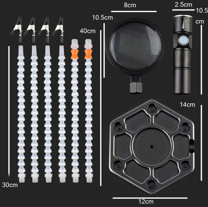 Six-Jaw Aluminum Alloy Welding Station Electronic Product Welding & Maintenance Workbench, SN6SB With Flashlight (White) by buy2fix