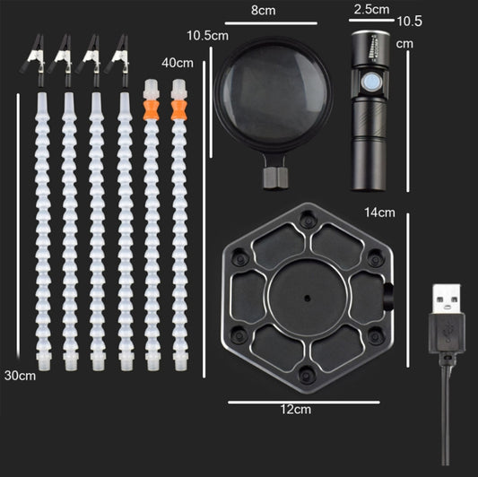 Six-Jaw Aluminum Alloy Welding Station Electronic Product Welding & Maintenance Workbench, SS6LM-WE99 Plug-in (White) by buy2fix