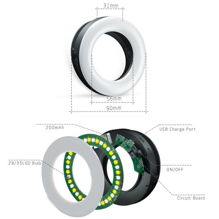 Mobile Phone Live Selfie Light LED Beauty Ring Fill Light(Black) - Ring Light by buy2fix | Online Shopping UK | buy2fix