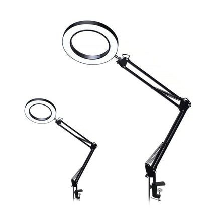 LED Eye Protection Reading Book Light USB Folding Clip Magnifying Glass Electronic Maintenance Light(5X-S (Black)) by buy2fix