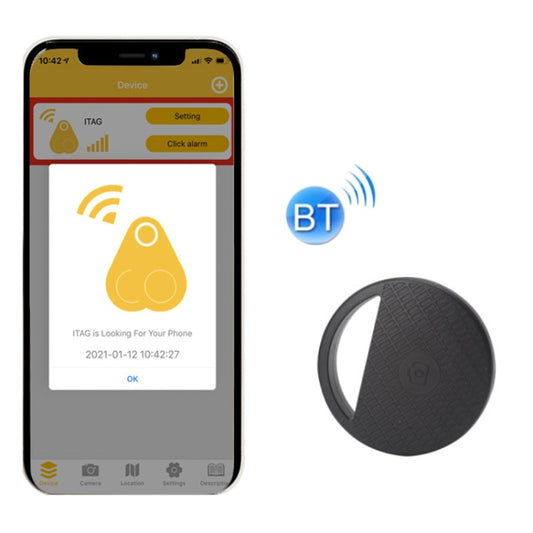 HYC-S9 2 PCS Round Bluetooth Object Finder Mobile Phone Tracking Locator Anti-Lost Two-Way Alarm(Black) - Anti-lost Alarm by buy2fix | Online Shopping UK | buy2fix