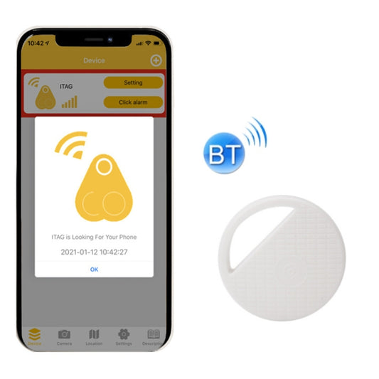 HYC-S9 2 PCS Round Bluetooth Object Finder Mobile Phone Tracking Locator Anti-Lost Two-Way Alarm(White) - Anti-lost Alarm by buy2fix | Online Shopping UK | buy2fix