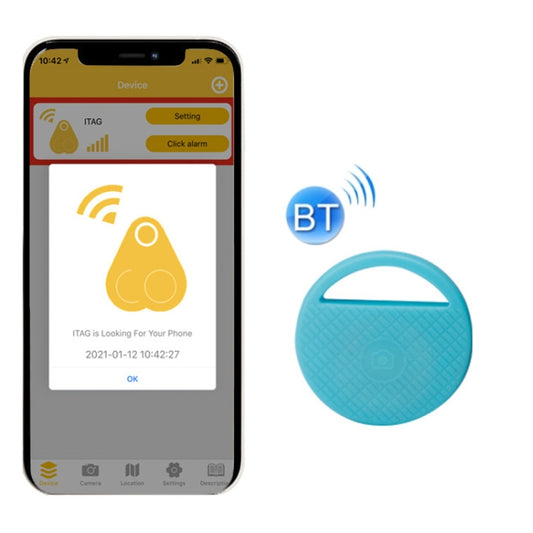 HYC-S9 2 PCS Round Bluetooth Object Finder Mobile Phone Tracking Locator Anti-Lost Two-Way Alarm(Blue) - Anti-lost Alarm by buy2fix | Online Shopping UK | buy2fix