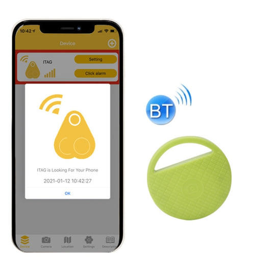 HYC-S9 2 PCS Round Bluetooth Object Finder Mobile Phone Tracking Locator Anti-Lost Two-Way Alarm(Green) - Anti-lost Alarm by buy2fix | Online Shopping UK | buy2fix