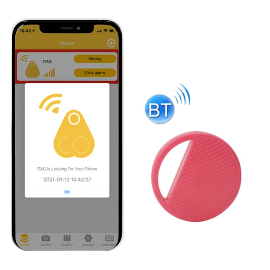 HYC-S9 2 PCS Round Bluetooth Object Finder Mobile Phone Tracking Locator Anti-Lost Two-Way Alarm(Pink) - Anti-lost Alarm by buy2fix | Online Shopping UK | buy2fix