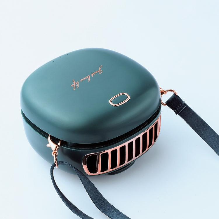 Lazy Hanging Neck Small Fan Usb Rechargeable Mini Portable Leafless Fan(White) by buy2fix