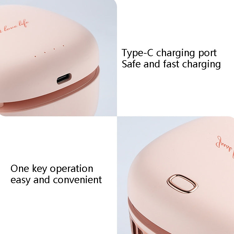 Lazy Hanging Neck Small Fan Usb Rechargeable Mini Portable Leafless Fan(Vintage Green) by buy2fix