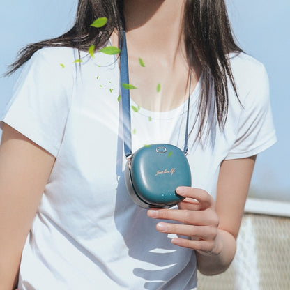 Lazy Hanging Neck Small Fan Usb Rechargeable Mini Portable Leafless Fan(White) by buy2fix