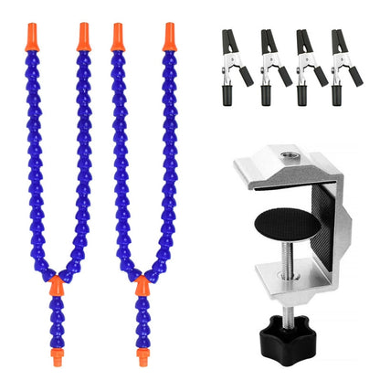 Universal Arm Thermostatic Welding Station Four-Jaw Aluminum Alloy Workbench(N-Y4BE-SY9 (Silver)) by buy2fix