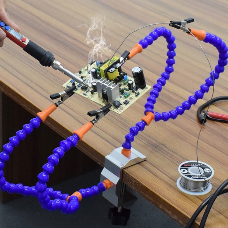 Universal Arm Thermostatic Welding Station Four-Jaw Aluminum Alloy Workbench(N-Y4BE-SY9 (Silver)) by buy2fix