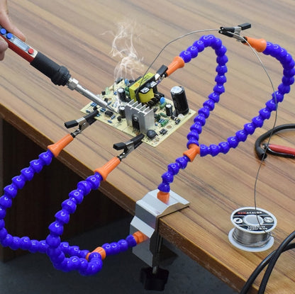 Universal Arm Thermostatic Welding Station Four-Jaw Aluminum Alloy Workbench(N-Y4BE-SY9 (Silver)) by buy2fix