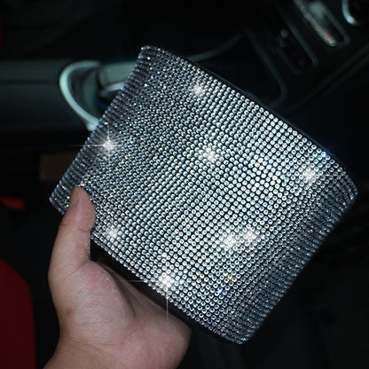 Car-Studded Trash Can Personality Car Hanging Trash Bag Multi-Function Car Storage Box(Colorful Diamonds) by buy2fix