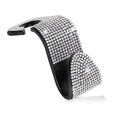 3 PCS Car Rear Seat Hooks Car Seats Multi-Function Diamond-Studded Hooks, Colour: White Diamond by buy2fix