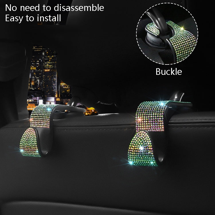 3 PCS Car Rear Seat Hooks Car Seats Multi-Function Diamond-Studded Hooks, Colour: Emerald by buy2fix