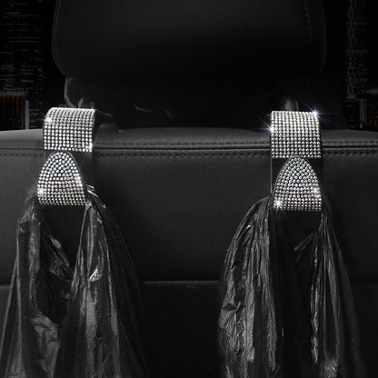 3 PCS Car Rear Seat Hooks Car Seats Multi-Function Diamond-Studded Hooks, Colour: Gray Diamond by buy2fix