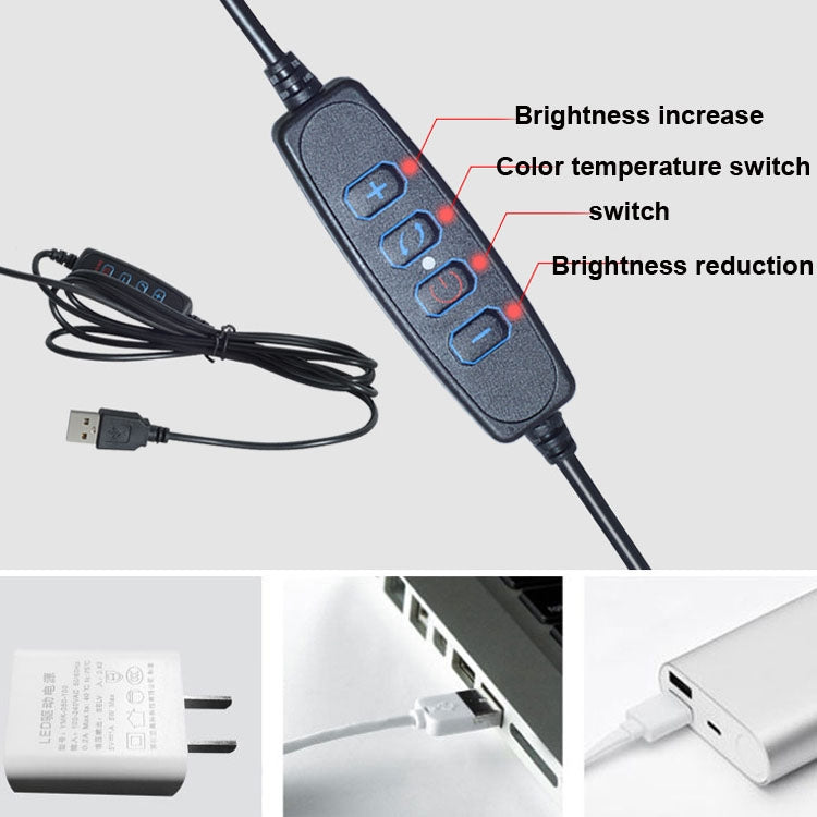 6 inch Strong Clip Fill Light With Adjustable Temperature LED Ring Light Desktop Computer Clip Light, Cable Length: 2 Meters - Ring Light by buy2fix | Online Shopping UK | buy2fix