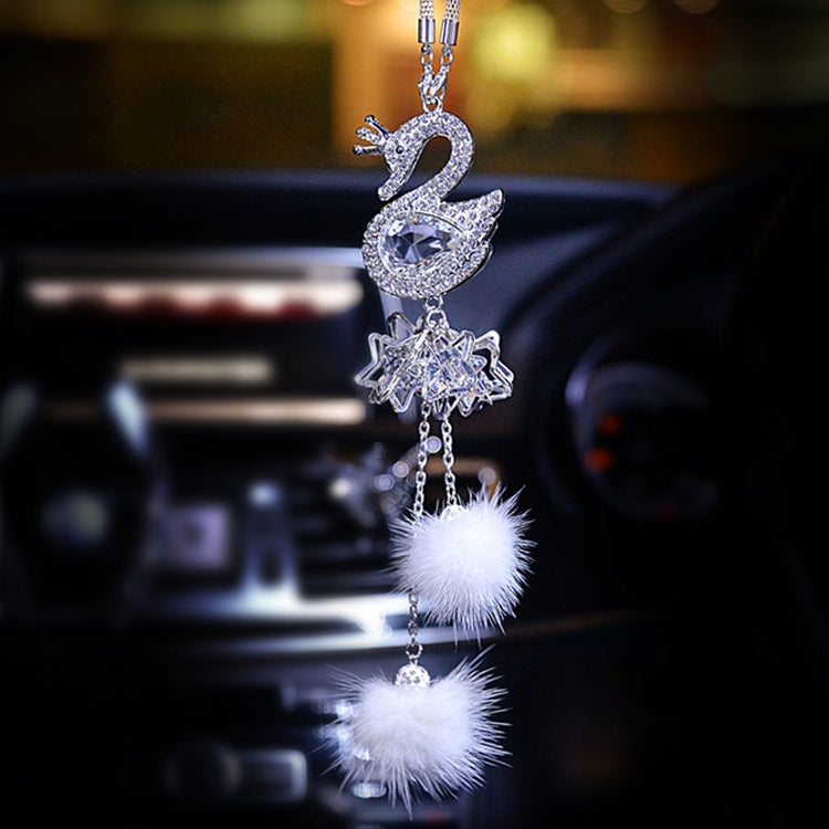 Car Pendant Crystal Swan Car Rearview Mirror Pendant by buy2fix