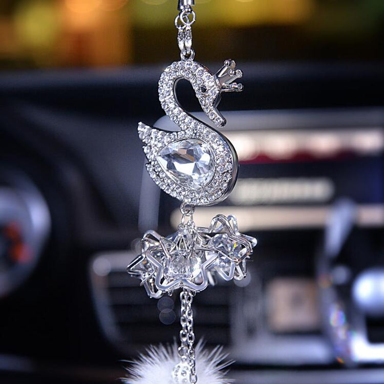 Car Pendant Crystal Swan Car Rearview Mirror Pendant by buy2fix