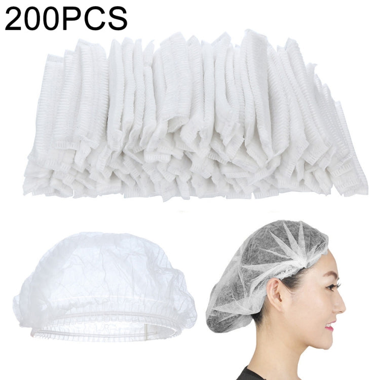 200 PCS Non-woven Disposable Pleated Anti Dust Hat Bath Caps For Spa Hair Salon Beauty(White) - Bath Supplies by buy2fix | Online Shopping UK | buy2fix
