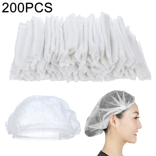 200 PCS Non-woven Disposable Pleated Anti Dust Hat Bath Caps For Spa Hair Salon Beauty(White) - Bath Supplies by buy2fix | Online Shopping UK | buy2fix