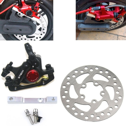 3 in 1 Scooter Modified Hydraulic Brake + 120mm Disc Brake Disc + Modified Seat Set For Xiaomi Mijia M365 Pro(Black Brake + Silver Adapter) - Accessories & Parts by buy2fix | Online Shopping UK | buy2fix