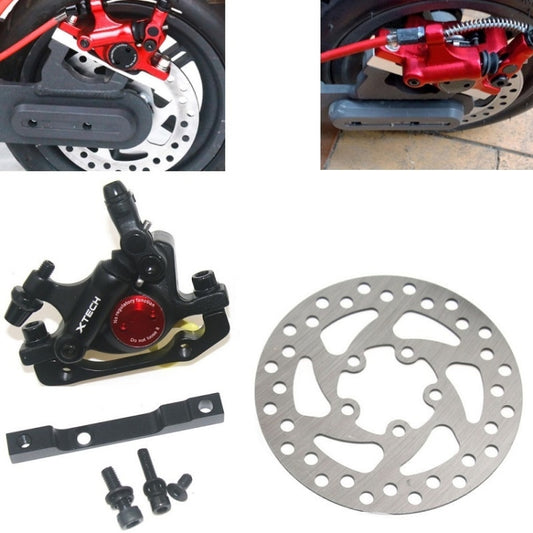 3 in 1 Scooter Modified Hydraulic Brake + 120mm Disc Brake Disc + Modified Seat Set For Xiaomi Mijia M365 Pro(Black Brake + Black Adapter) - Accessories & Parts by buy2fix | Online Shopping UK | buy2fix