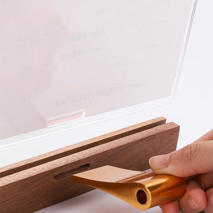 Transparent Acrylic Wooden Base Certificate Photo Frame Vertical Walnut - Photo Albums & Photo Frames by buy2fix | Online Shopping UK | buy2fix